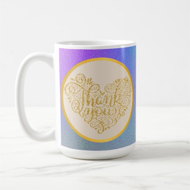 Guld Tack Rosa Lila Blå Glitterbakgrund Kaffemugg (Vänster)