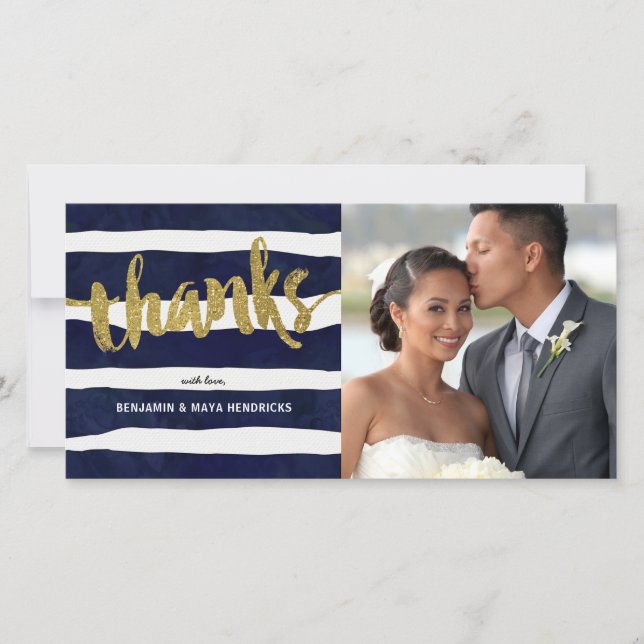 Guld Tack, stripe Bröllop Photo Tack (Framsida)