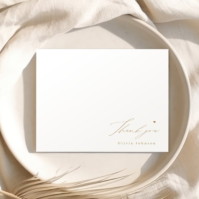 Guld tackar dig för att du skriver personlig Stati Anteckningskort (Gold thank you script personalized Stationery Note Card)