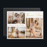 guld tackar dig för tre foton som samlar ihop bröl<br><div class="desc">elegant tack för att du tre fotografier samlar ihop bröllop guld magnet</div>