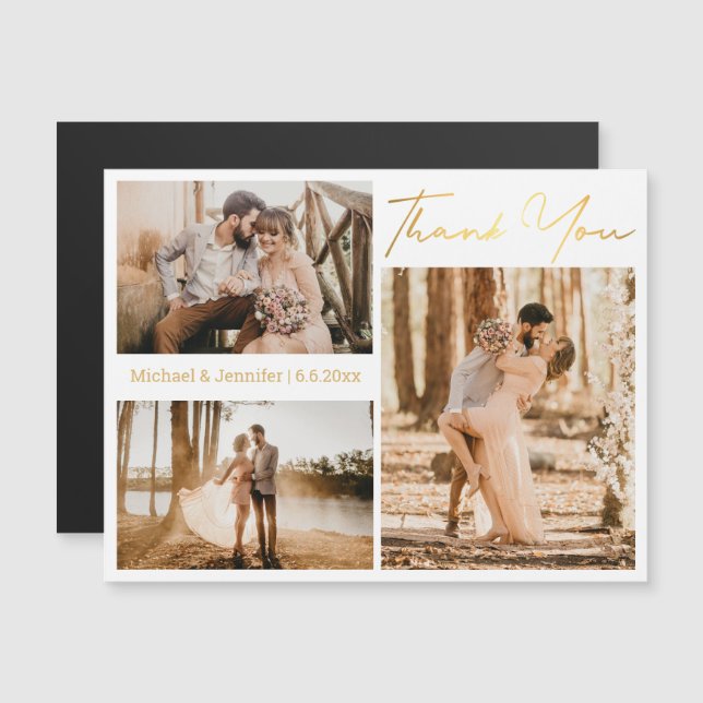 guld tackar dig för tre foton som samlar ihop bröl (Fram/baksida)