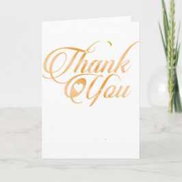 Guld tackar dig som elegant typografi skrivar tack kort