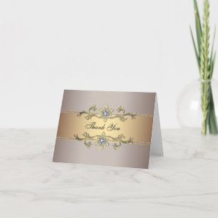 Guld- tackkort för beige champagne