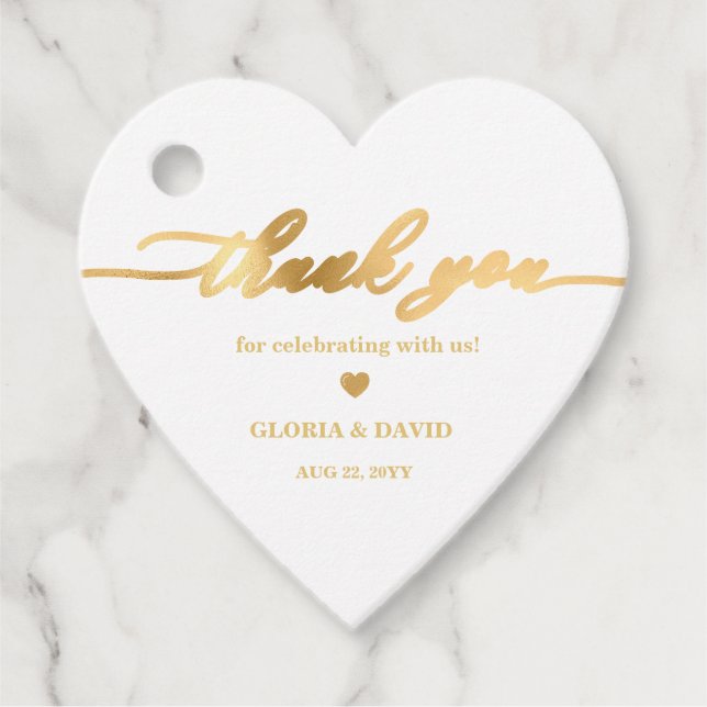 Guld Tacksamt Bröllopspresentkortsmärken Gåvor Etiketter (Framsida)