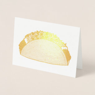 Guld Taco Mexican Food Foodie Taco Tisdag Folierat Kort