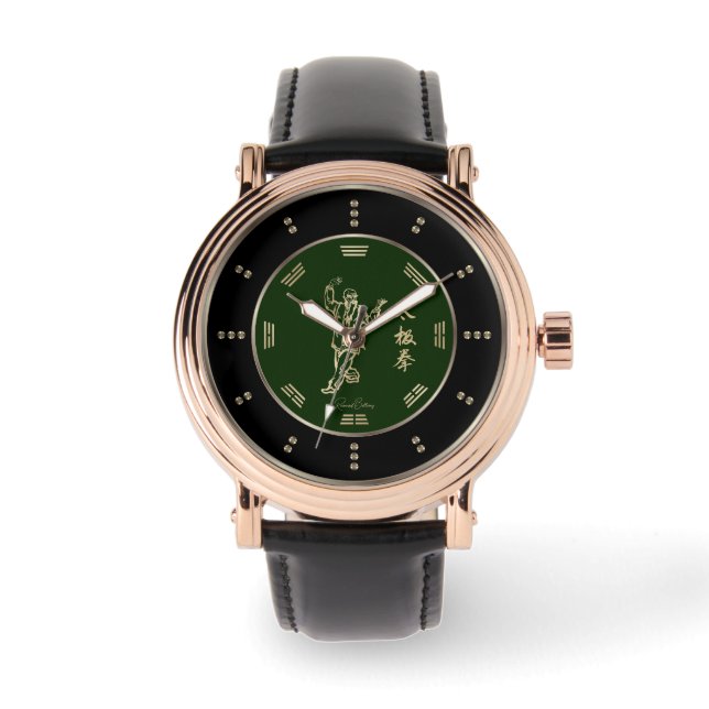 Guld Tai Chi Chuan Luxury Armbandsur (Framsida)