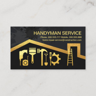 Guld Tak Handyman Verktyg Färgplatta för Visitkort