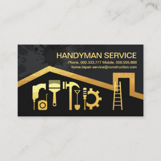 Guld Tak Handyman Verktyg Färgplatta för Visitkort