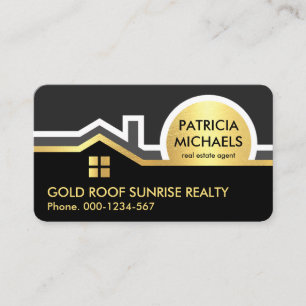 Guld Tak Soluppgång Gräns Realty Visitkort