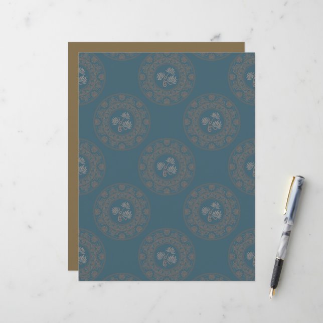 Guld Tapestry Rococo Polka Dot Mandala (Fram/Back In Situ)