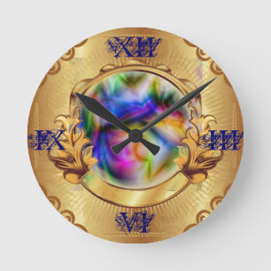 guld tar tid på den inramade magiska kristallkulan rund klocka