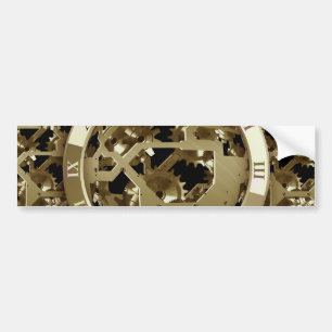 Guld tar tid på och utrustar Steampunk mekaniska Bildekal