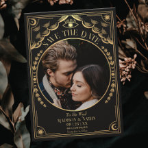 Guld Tarot Gothic Bröllop Photo Save Date