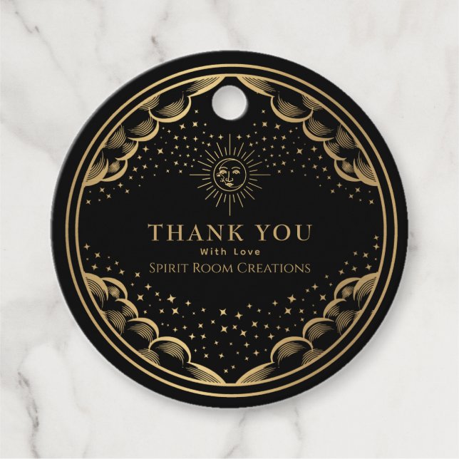 Guld Tarot Tack Small Business Gåvor Etiketter (Framsida)