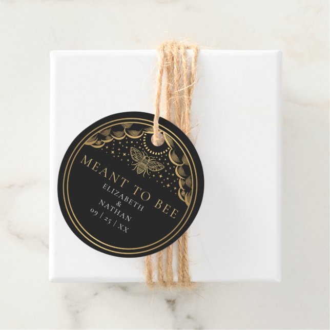 Guld Tarotkort Heksaktig Bihonung Bröllop Gåvor Etiketter (På plats)