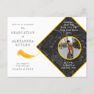 Guld Tassel Photo Script Class of 2023 Studenten Vykort