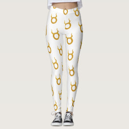 Guld Taurus Zodiac Astrologitecken Leggings