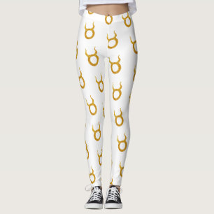 Guld Taurus Zodiac Astrologitecken Leggings