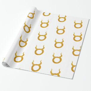 Guld Taurus Zodiac Astrologitecken Presentpapper