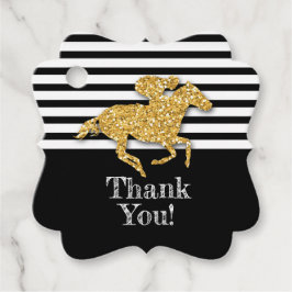 Guld Tävling Horse on Black Rand Gåvor Etiketter