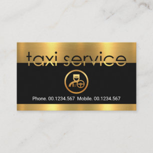 Guld Taxi Service Signage Gräns Private Driver Visitkort