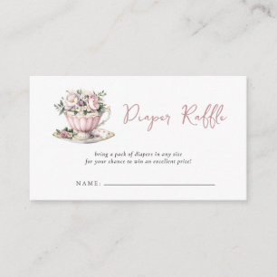 Guld Tea Party Baby Shower Raffle Tilläggskort