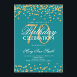 Guld Teal 70:e Födelsedagsfest Glitter Confetti Inbjudningar<br><div class="desc">Elegant 70:e födelsedagsinbjudan till Faux Glitter Confetti Guld Teal. Underbar i 70:e födelsedagsfesterna eller mer!</div>