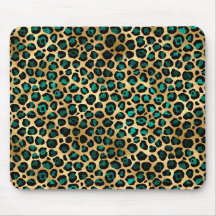 Guld & Teal Glam Leopardtryck