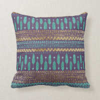 Guld Teal och Lila Pilar Tribal Aztec Mönster