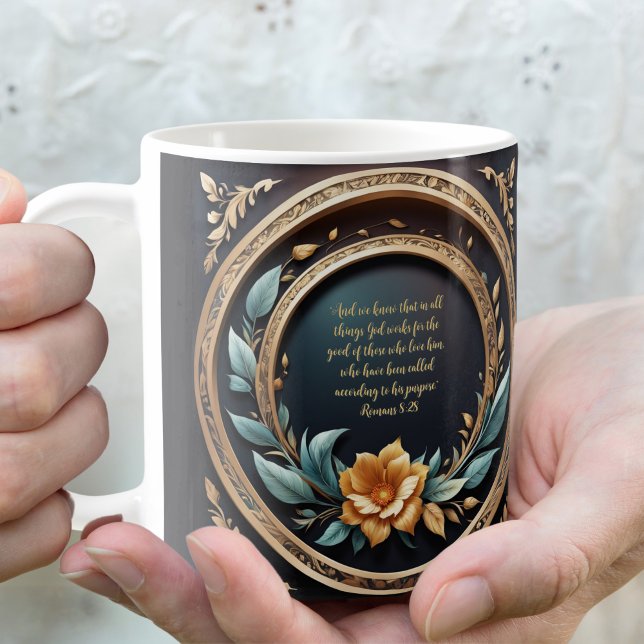 Guld Teal Verona Solnedgång Anpassningsbar  Kaffemugg (Skapare uppladdad)