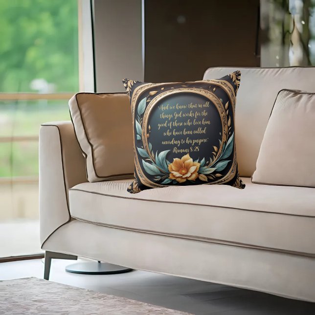 Guld Teal Verona Sunset Anpassade Kudde (Skapare uppladdad)