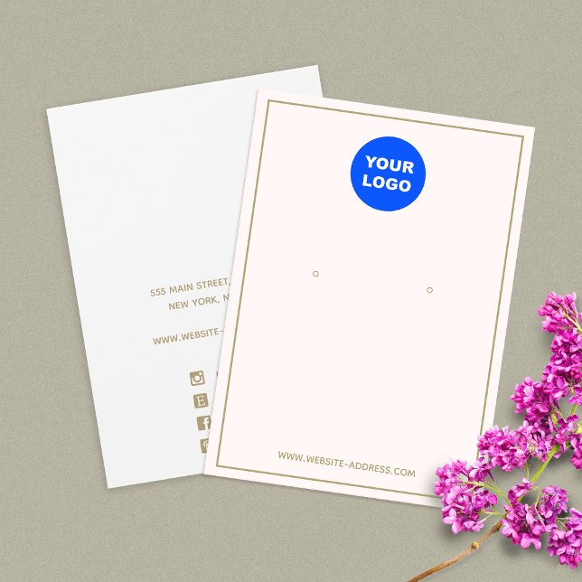 Guld Teckensnitt Lägg till Logotyp Rosa  Avläsning Visitkort (Skapare uppladdad)