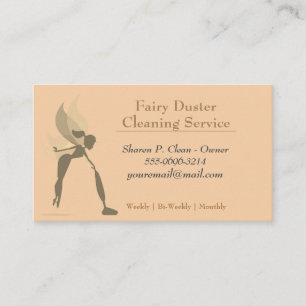 Guld Tecknad Fairy Girl House Städning Service Bus Visitkort