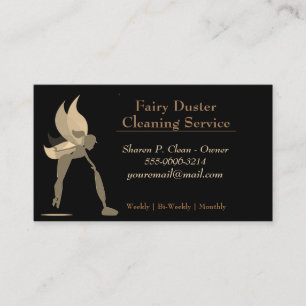 Guld Tecknad Fairy Girl House Städning Service Visitkort