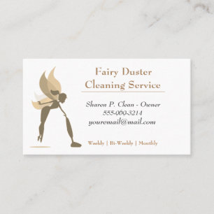 Guld Tecknad Fairy Girl House Städning Service Visitkort