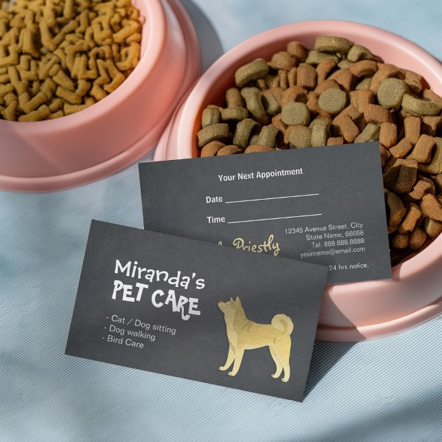 Guld Tecknad Puppies Akita Inu/Shiba Inu Pet Car Tidsbeställning Kort (Skapare uppladdad)