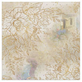 Guld-teckning-ro på grädde struktur mönster tyg