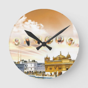 GULD- TEMPEL MED SIKHGURUSNA RUND KLOCKA