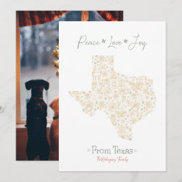 Guld Texas jul linjärt konst mönster Julkort