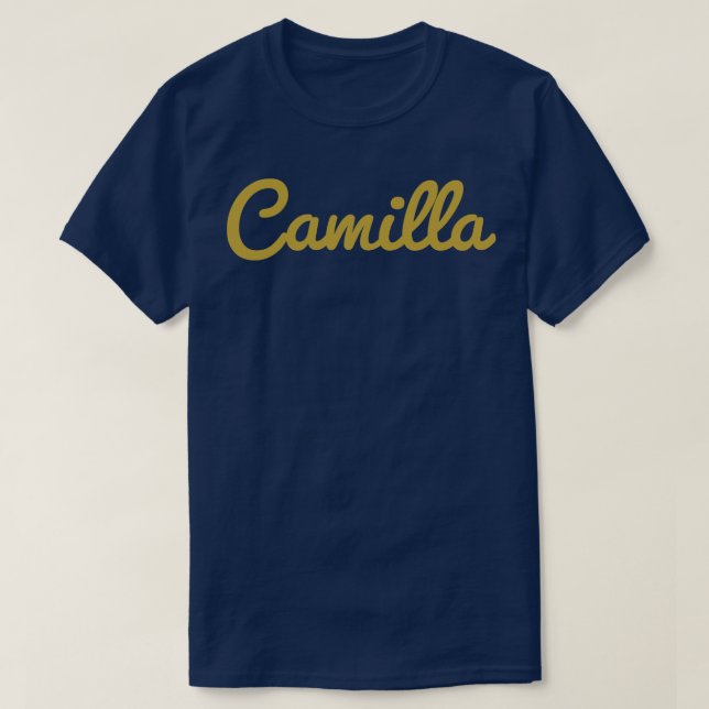 Guld-text i Camilla Cursive Script Typography T Shirt (Design framsida)