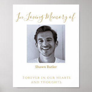 Guld-text i Loving Memory, Elegant bröllop-tecken Poster