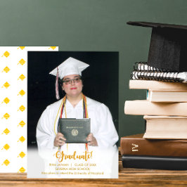 Guld Text Student Photo Studenten meddelande om fo Inbjudningar