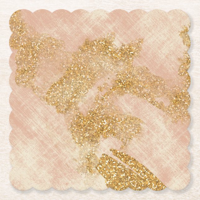*~* guld- texturerat rodna rosa guld- glitter underlägg papper (Framsida)