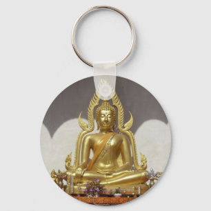Guld- thailändska Buddha Nyckelring