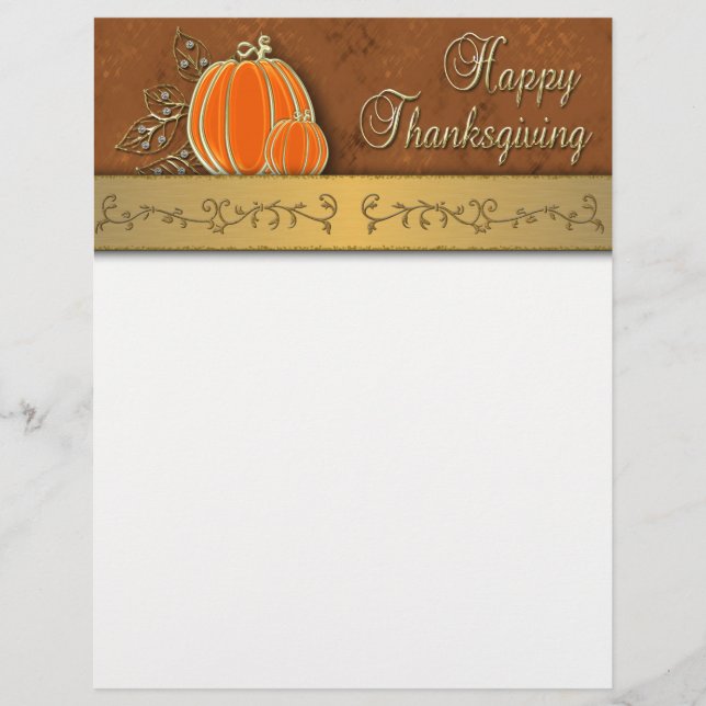 Guld Thanksgiving Pumpkin Löv (Framsida)