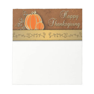 Guld Thanksgiving Pumpkin Löv Anteckningsblock
