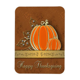 Guld Thanksgiving Pumpkin Löv Magnet