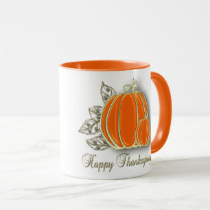 Guld Thanksgiving Pumpkin Löv Mugg