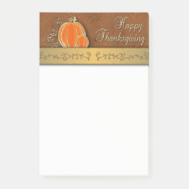 Guld Thanksgiving Pumpkin Löv Post-it Block