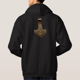 Guld Thor Hammer Black Hooved shirt back Hoodie